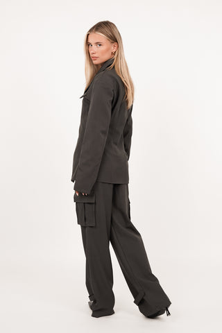 Two piece blazer set grijs - Eliza