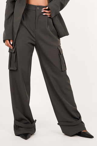 Two piece blazer set grijs - Eliza