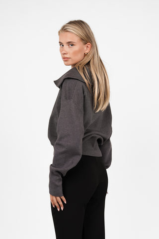 Vest met hoge boord grijs - Mimi