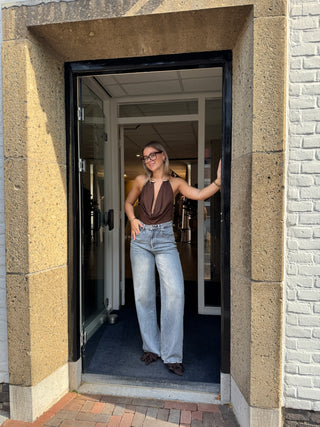 Wide leg jeans blauw - Sjors