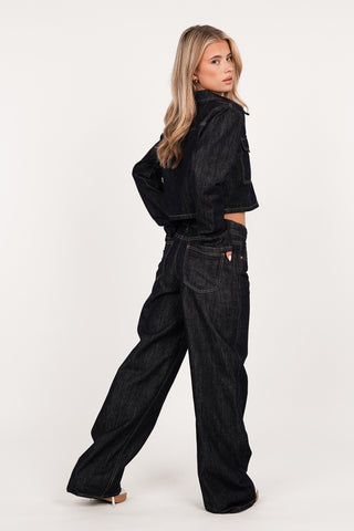 Wide leg jeans donker blauw - Luca