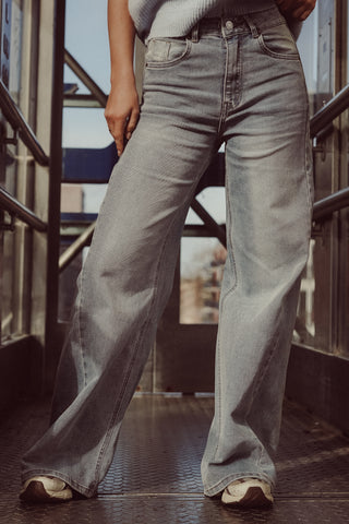 Wide leg jeans high waist licht blauw - Claire