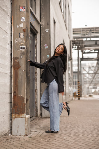 Wide leg jeans licht blauw - Lola