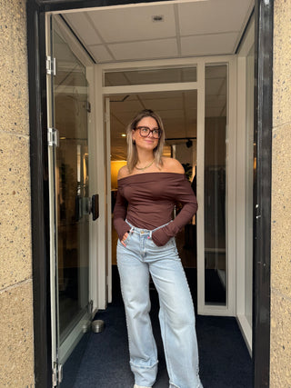 Wide leg jeans with studs light blue - Rocky