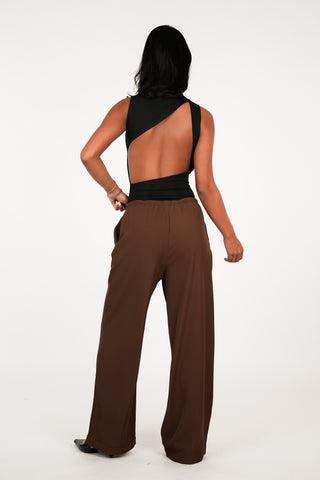 Wide leg jogger bruin - Hilly