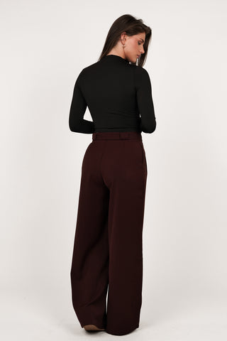 Wide leg pantalon bordeaux - Feya