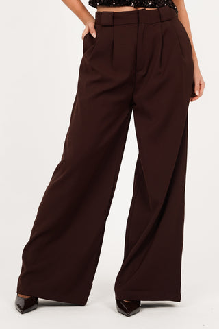 Wide leg pantalon bordeaux - Feya