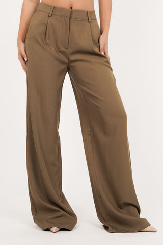 Wide leg pantalon camel - Josje