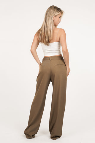 Wide leg pantalon camel - Josje