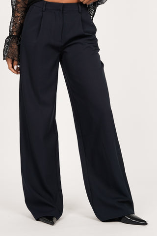 Wide leg pantalon donker blauw - Josje