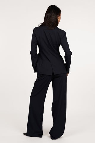 Wide leg pantalon donker blauw - Josje