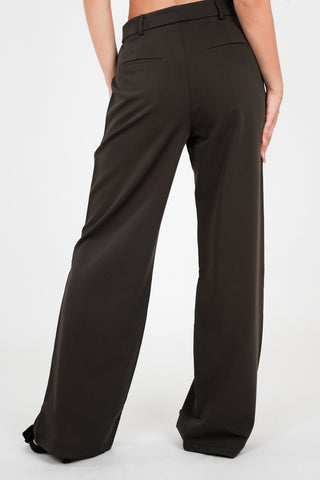 Wide leg pantalon donker bruin - Ravi