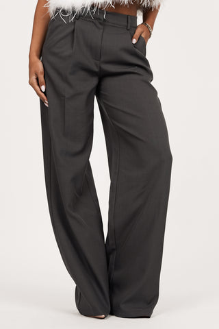 Wide leg pantalon grijs - Josje