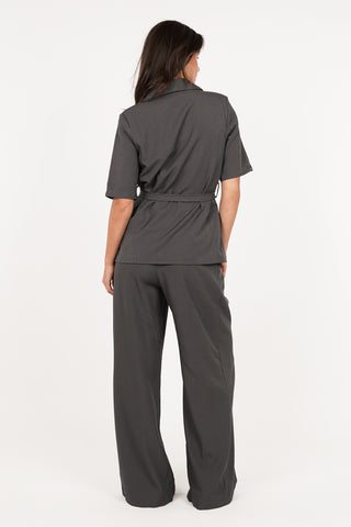 Wide leg pantalon grijs - Julia