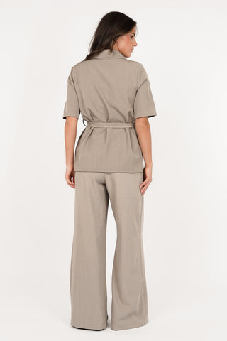 Wide leg pantalon taupe - Julia