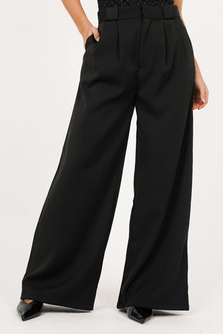 Wide leg pantalon zwart - Feya