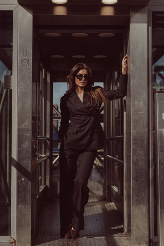 Tall wide leg pantalon zwart - Josje