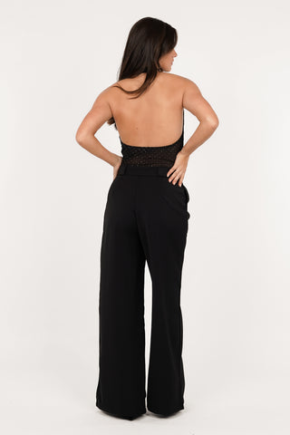 Wide leg pantalon zwart - Feya