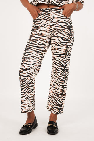 Wijde jeans met 7/8 model zebra - Pip