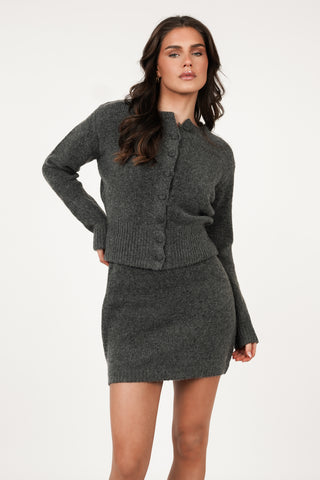 Wollen cropped vestje grijs - Sanne