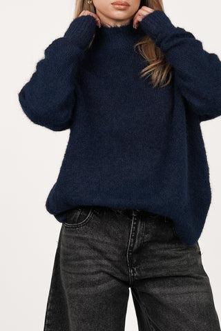 Wollen trui donker blauw - Fien