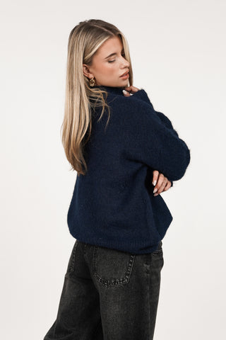 Wollen trui donker blauw - Fien