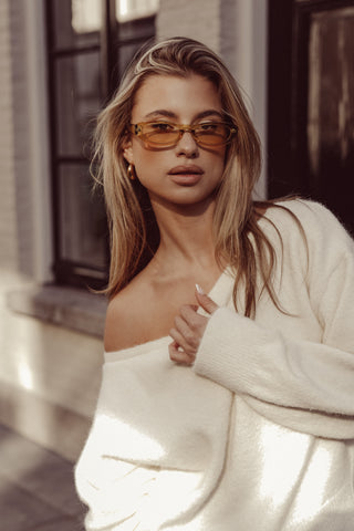 Zonnebril ovaal smal met clear montuur groen - Runa