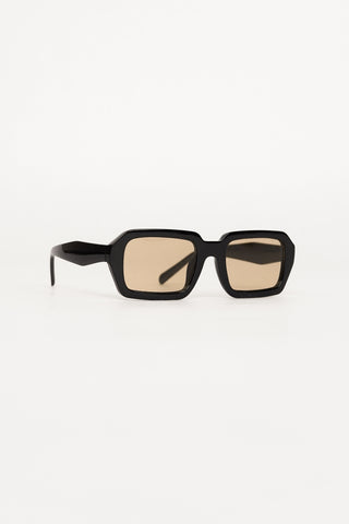 Zonnebril rechthoekig breed zwart - Sora