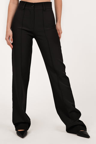 Zwarte pantalon dames met wijd model - Rachel