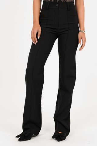 Zwarte pantalon dames met wijd model - Rachel