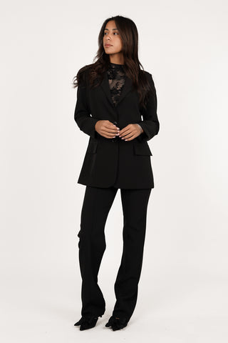 Zwarte pantalon dames met wijd model - Rachel