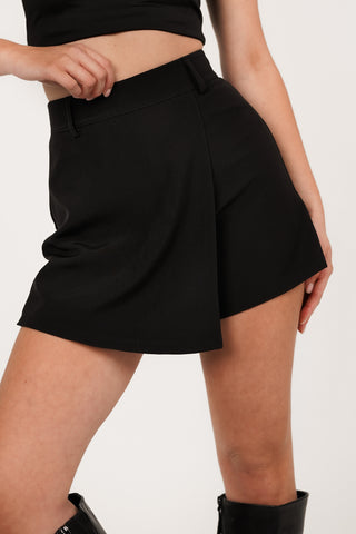 Zwarte skort met overslag - Philou