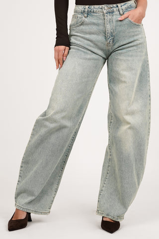 Balloon fit jeans acid wash licht blauw - Brooklyn