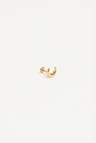 Oorpiercing maan goud groot - Rosa