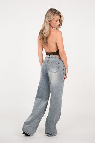 Wide leg jeans blauw - Sjors